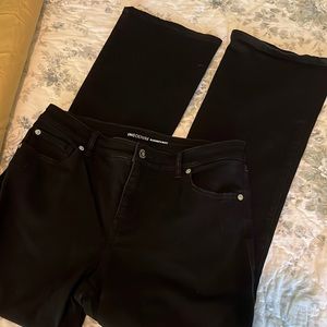INC Denim petite black stretch boot cut jean